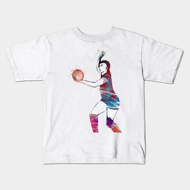 Volleyball sport art #volleyball Kids T-Shirt by JBJart